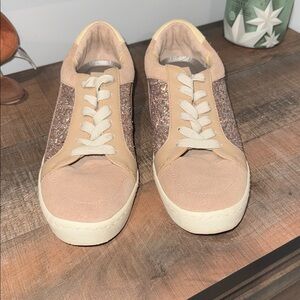 M Dolce Vita Womens Pink Suede sparkle Sneakers 9